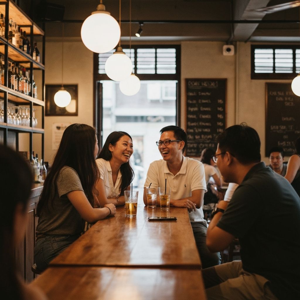 evening atmosphere at a casual bar